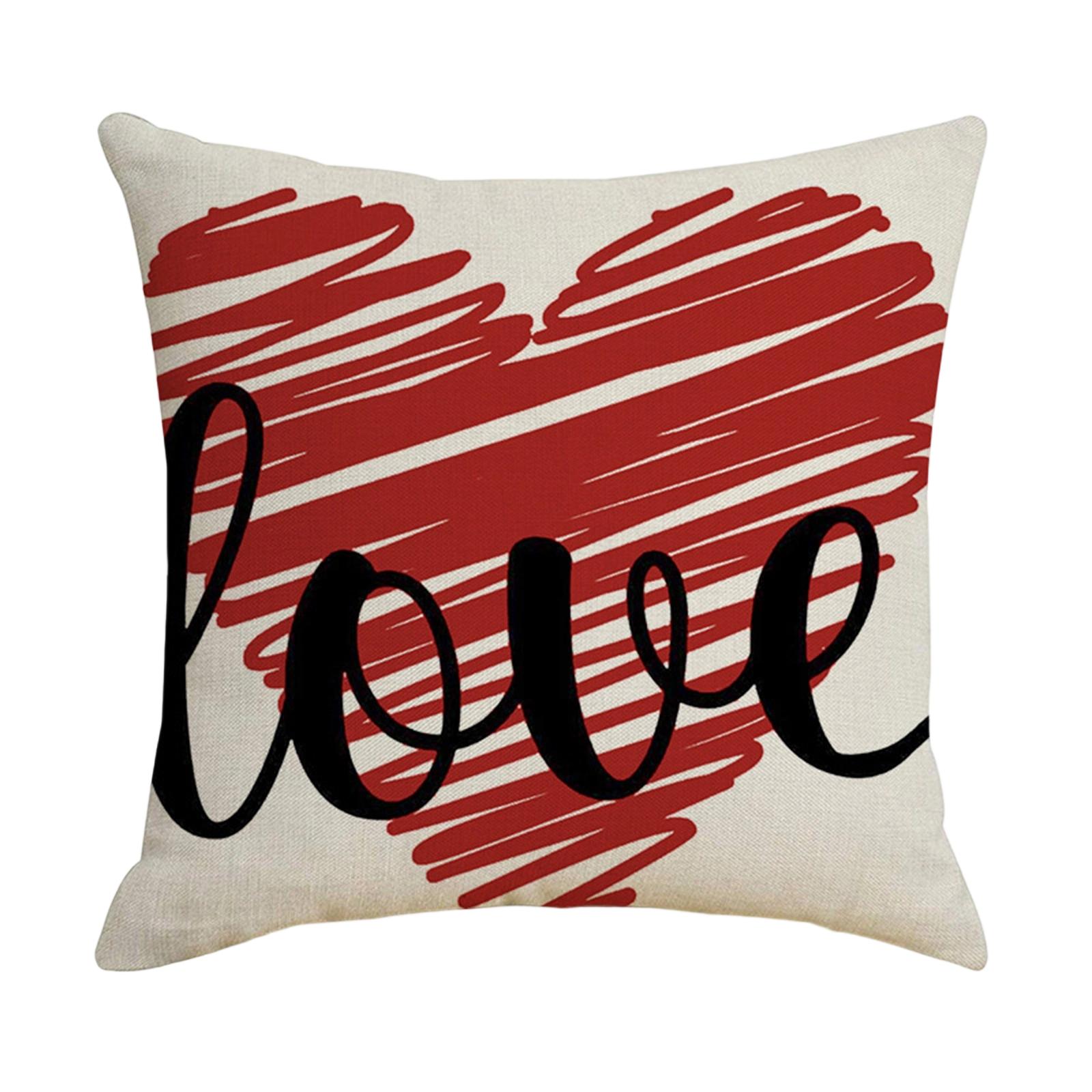 

Valentine s Day Pillowcase, 17.7x17.7 Inches, Heart-shaped Valentine s Day Pillow Cover, Decorative Cushion Cover, Valentine s Day Ornament One Size