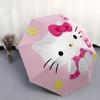Hello Kitty,Pink Background Automatic Umbrella-Foldable, Durable 8-Bone Design, Compact and Stylish, Great for Camping, Halloween, Christmas