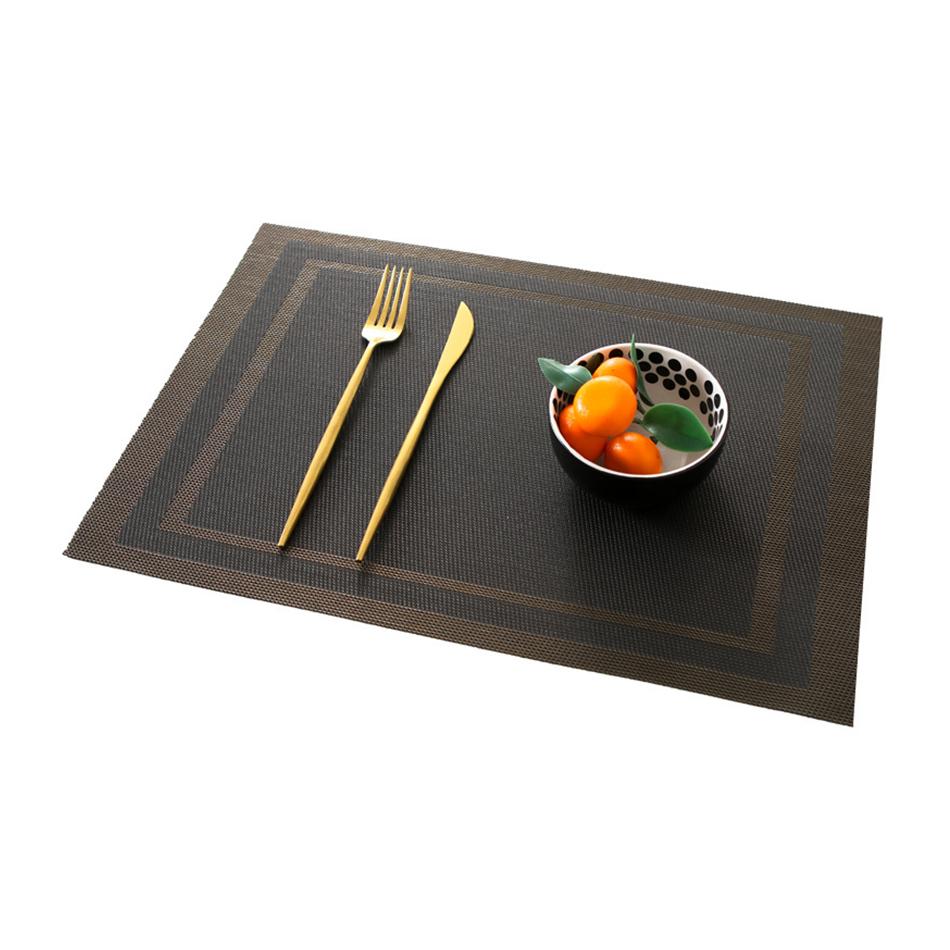 Placemats for Dining Table PVC Bamboo Pattern Table Mats Multiple Colors Non-Slip Heat Resistant Washable Easy to Clean