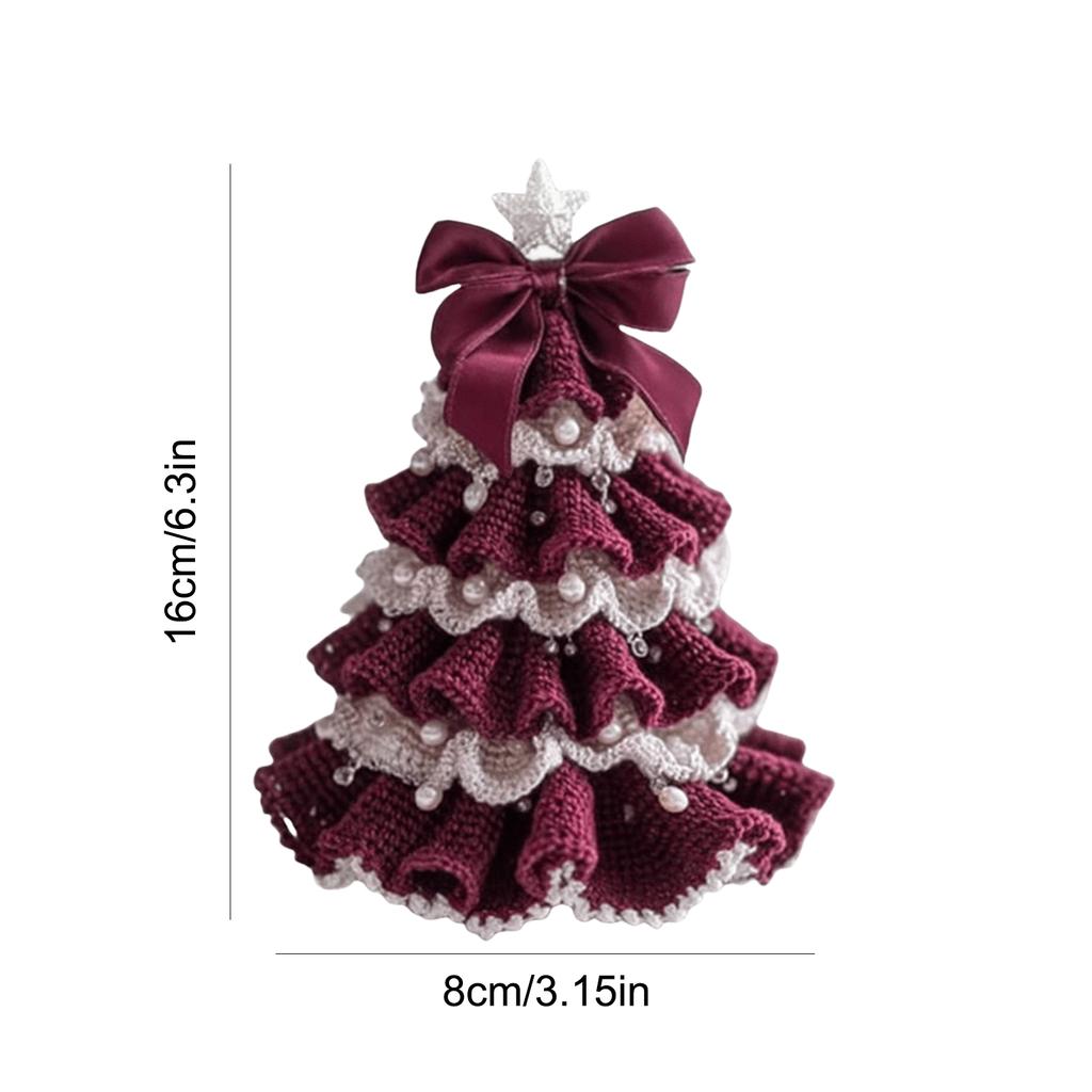 DIY Crochet Christmas Tree Kit Material Package Handmade Festive Crochet Tree Crafts Gift for Beginners Xmas Party Crochet Decor