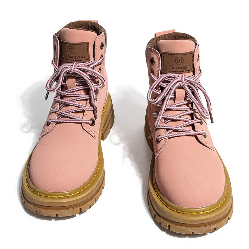 

Ботинки мужские, увеличивающие рост, военные, стелька для увеличения роста 6 см, для мужчин, кожаные, модные, женские, розовые 35