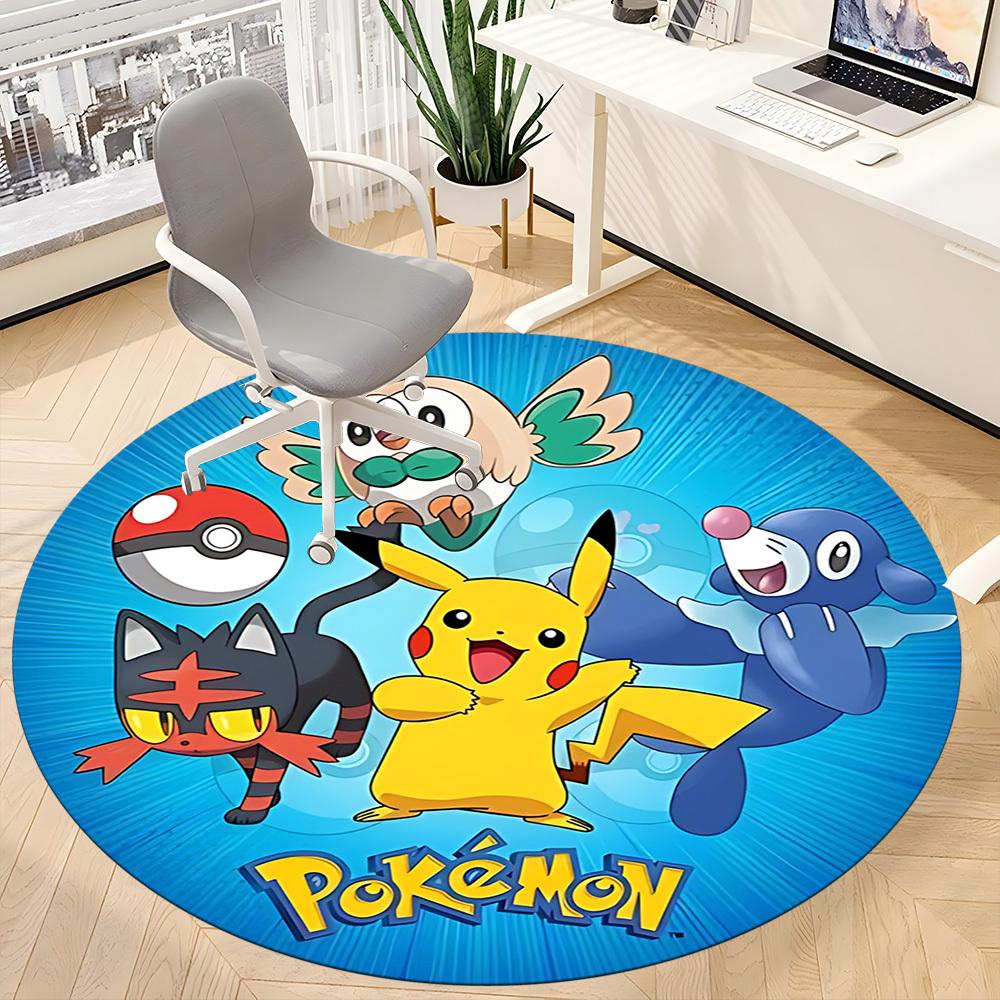1pc Pokemon Office Round Area Rug, Under Office Chairs Bedroom Living Room Home Decor a1016278
