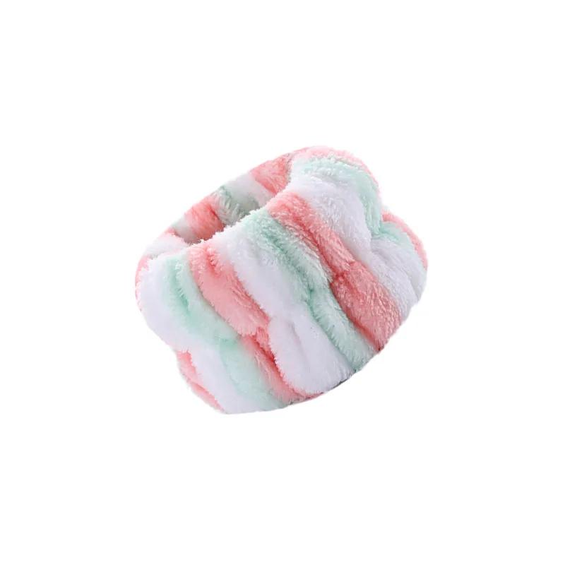 One Pair Washing Face Spa Wrist Washband Hair Band Solid Color Microfiber Absorbent Hair Accesories Headwrap Handmade Makeup