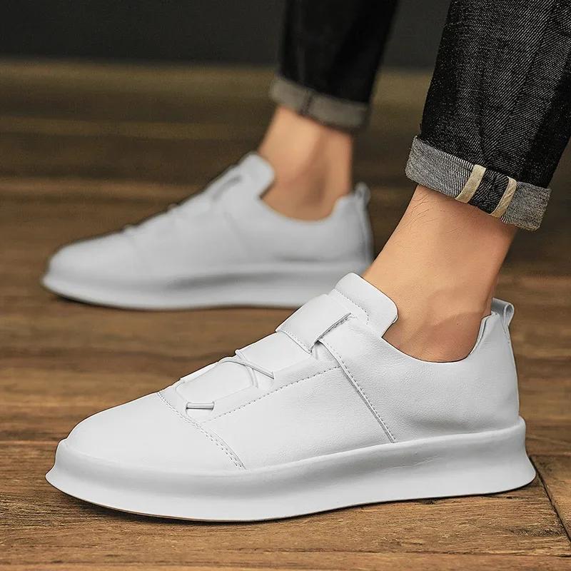 New Men's Shoes Luxury Brand Leather Casual Shoes High Quality Walking Sneakers Fashion Italian Handmade Designer Sport Shoes