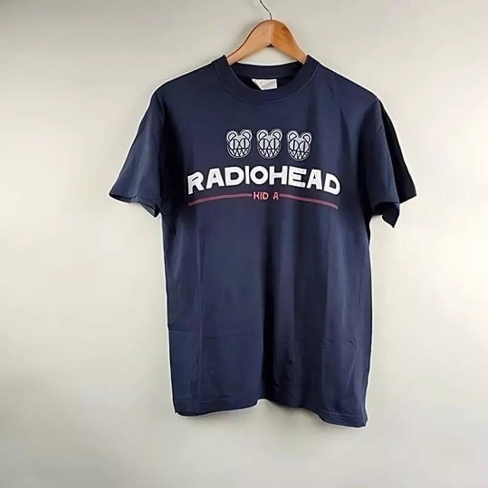 

Radiohead Kid A Navy Short Sleeve Unisex Reprint Men Women S-5XL Unisex T-Shirt XL