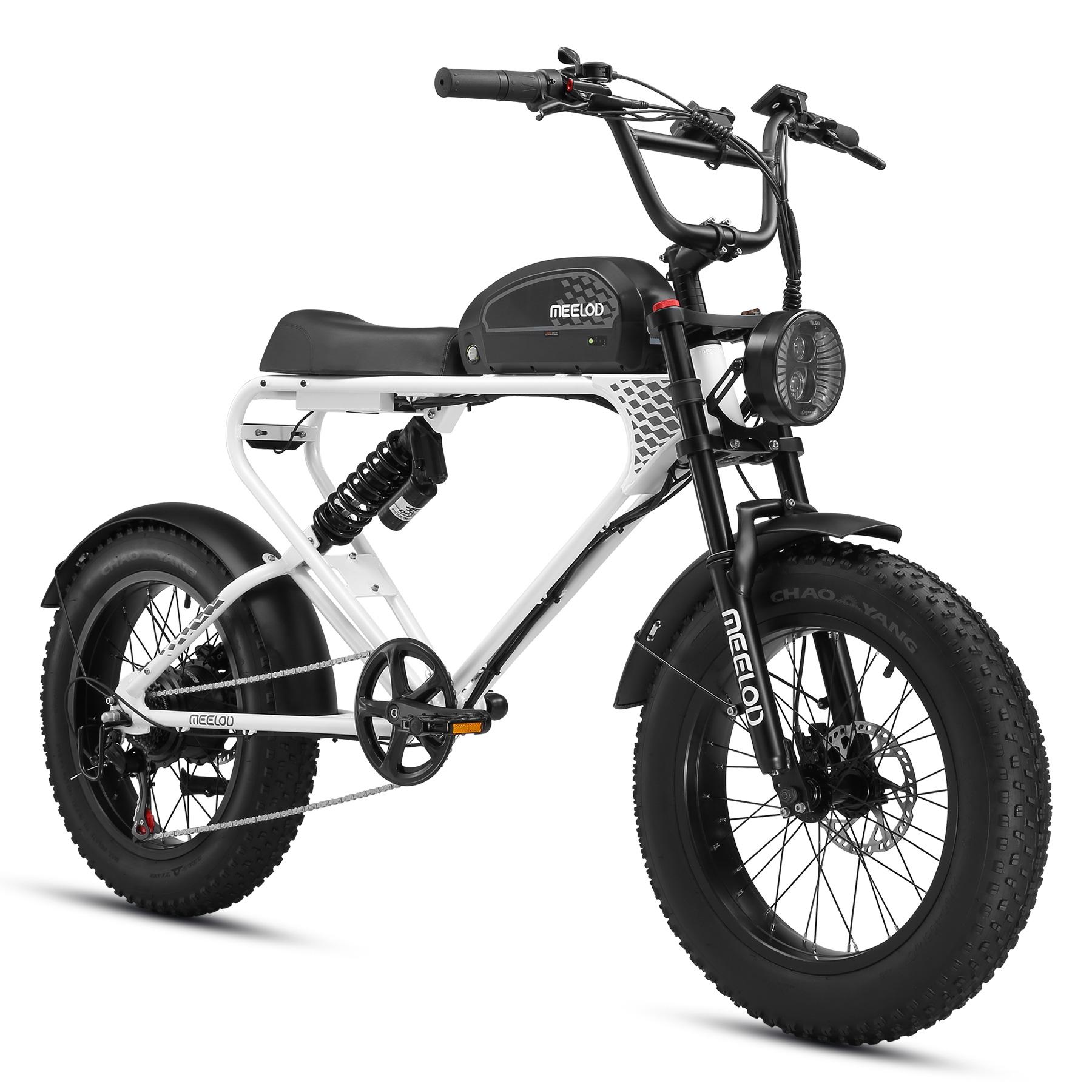 MEELOD DK300 PLUS 20  Retro Moped Stil Elektrofahrrad 48V 20Ah Akku weiß