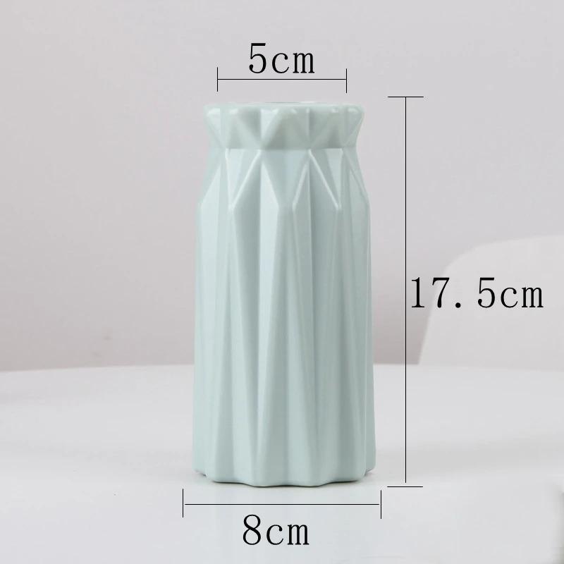 1PCS Plastic Vase Home for Decoration White Imitation Ceramic Flower Pot Plants Basket Nordic Wedding Decorative Dining Bedroom