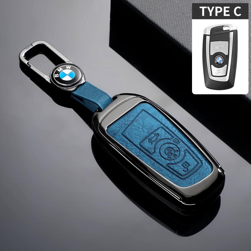 Alloy Leather Car Key Cover Shell Keychain For BMW F20 F30 G20 F31 F34 F10 G30 F11 X3 F25 X4 I3 M3 M4 1 3 5 7 Series Accessories jbvr38