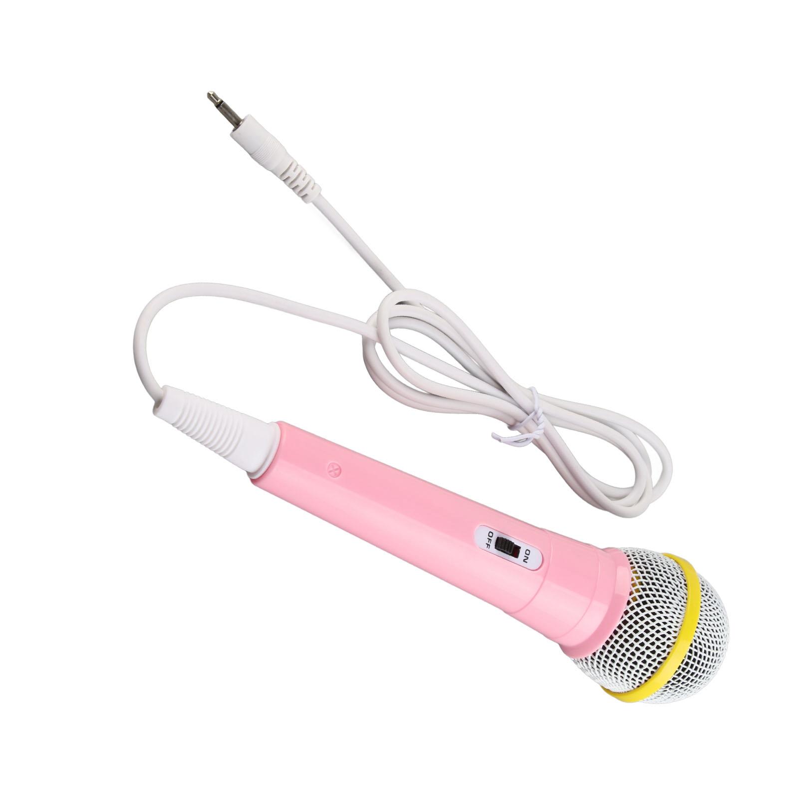 

Kids Wired Microphone 3.5mm Plug Low Distortion Portable Music Toy Children Singing Mic for Karaoke Family Party Pink