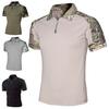 Men Shirt Slim Fit Pullover Turn-down Collar Camouflake Men T-shirt for Outdoor