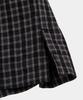 LETTERCOMO Core Wrinkle Check Boxy Half Roll-Up Shirt Smoked Black