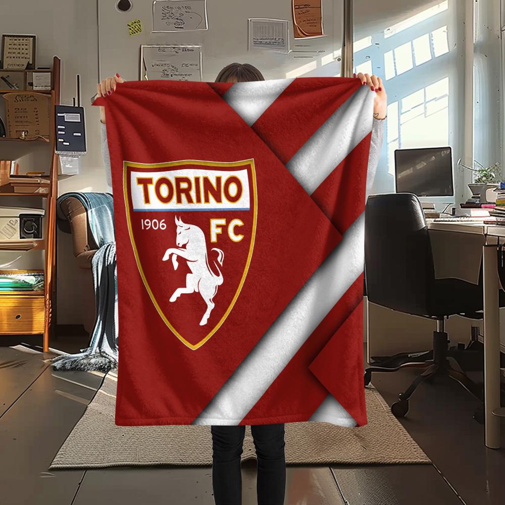 Coperta in Flanella con Stampa Torino FC, Alta Qualità, Confortevole per Tutte le Stagioni, Arredamento per la Casa, Calore e Comfort