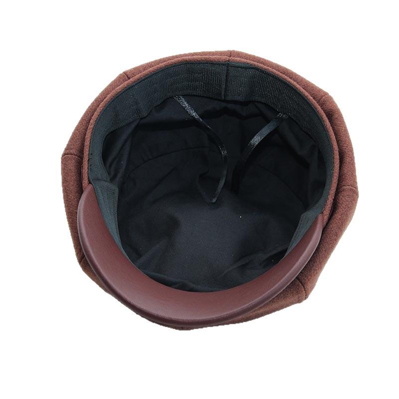 Autumn and winter new retro simple octagonal hat woolen thickened warm newsboy hat fashion painter hat shows small face