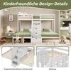 Etagenbett 90x200 3 Kinder EN747 zertifiziert Hochbett Holzbett Stauraumtreppe Jugendbett 3 Betten Lattenrost ohne Matratze Weiß