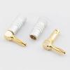 2PCS Banana Plug Audio Speaker Connector 90 Degree straight angle Plug Audio Jack Gold Plated Speaker Terminals Adapters