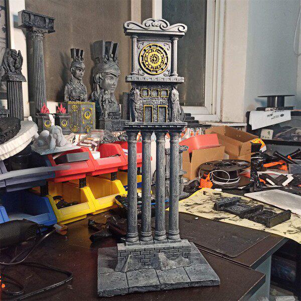 Golden Saint Seiya Holy Robe Clock Tower Scene Props & Accessories White Model Version