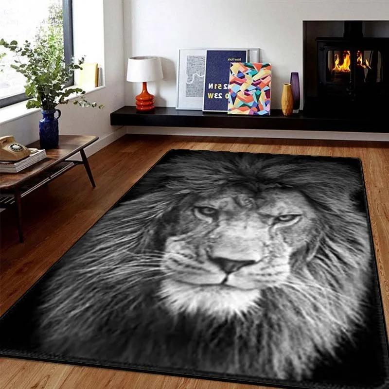 3D Animal Tiger Large Carpet Rug for Home Living Room Bedroom Sofa Doormat Decor Kids Play Area Rug Carpet Non-slip Floor Mat