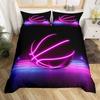 Basketbal Soft Duvet Cover Twin Quen for Young Boys Tens Bedrom Sports Games Beding Set Rustic Farmhouse Woden Board Warm Comforter Cover
