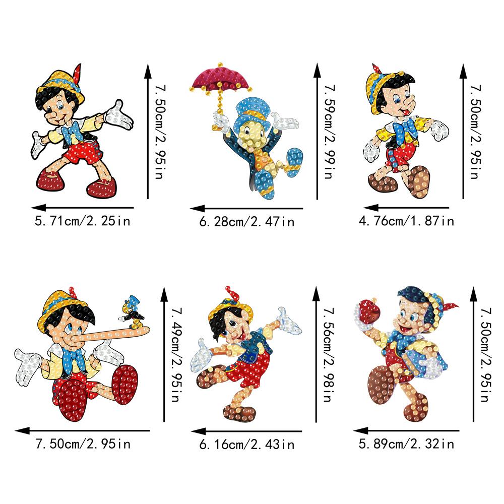 6Pcs Puppet Series Diamond Art Fridge Magnet Diamond Painting Refrigerator Magnet DIY Fridge Stickers for Fridge Whiteboards