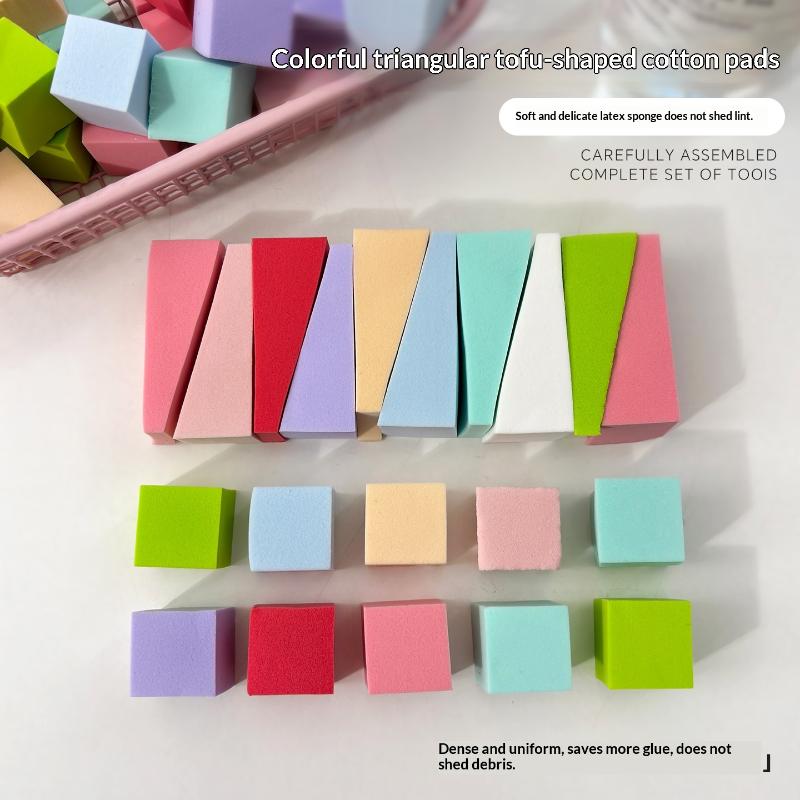 50Pcs Colorful Nail Art Sponge Square Triangle Sponges Gradient Diy Nail Sponge Gel Polish Design Manicure Paintings Supplies