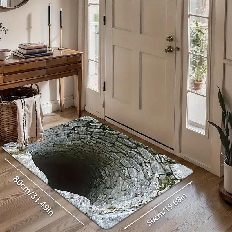 60*90CM Optická iluze Rohožka ke dveřím ,2D Plochá Vítejte Rohožka Vhodná pro Vnitřní i Venkovní Použití, Ideální pro Vchodové Dveře, Vstupní Prostory, Ložnici