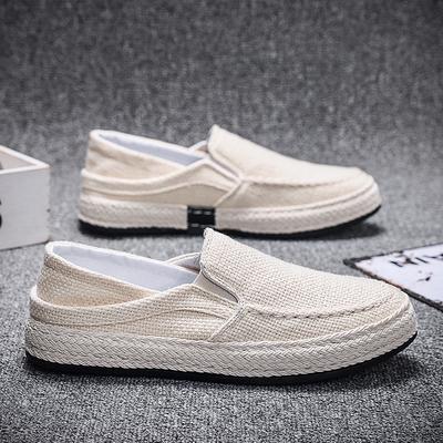 Chaussures décontractées pour hommes, mocassins à enfiler, en toile, respirantes, plates, confortables, pour loisirs, conduite, marche, pour jeunes