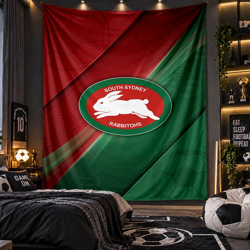 Wall Hanging Tapestry South Sydney Rabbitohs Print Cloth for Living Room Bedroom Home Decor