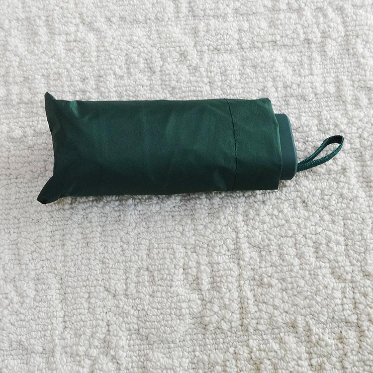 Custom Logo Mini Pocket Umbrella with UV Protection and Black Glue Six-Fold Design