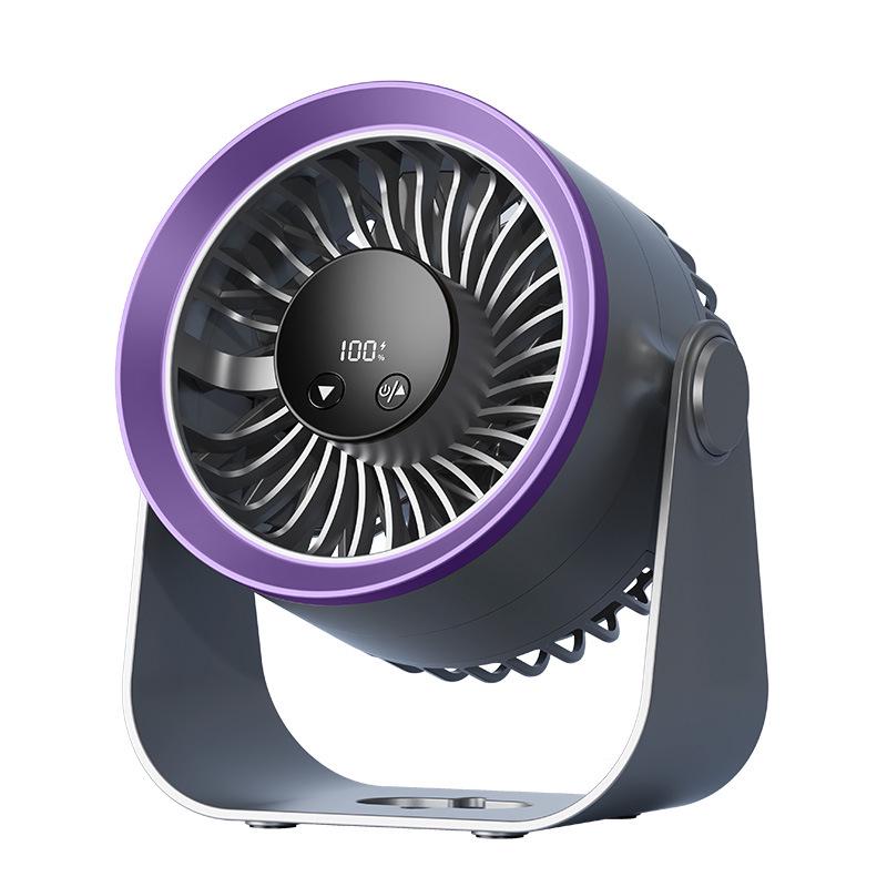 

2026 Smart Desktop Mini Fan: 3D Airflow, Strong Wind, LED Display, Rechargeable. 1200mAh (no light) сірий колір