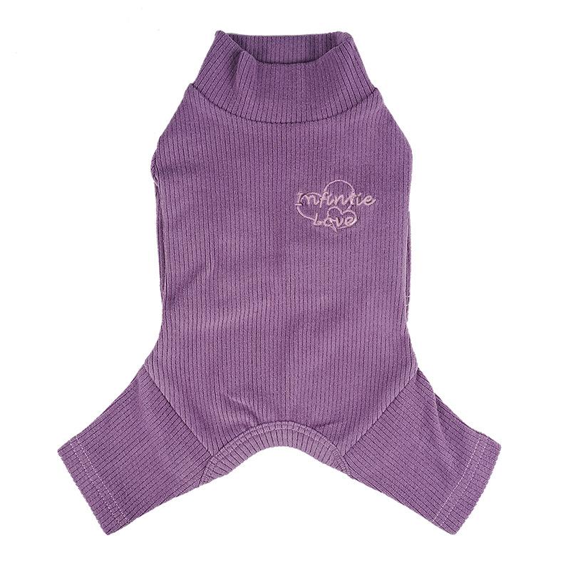 

ins wind pet autumn and winter solid color four-footed base, simple warm teddy bear small dog dog clothing M