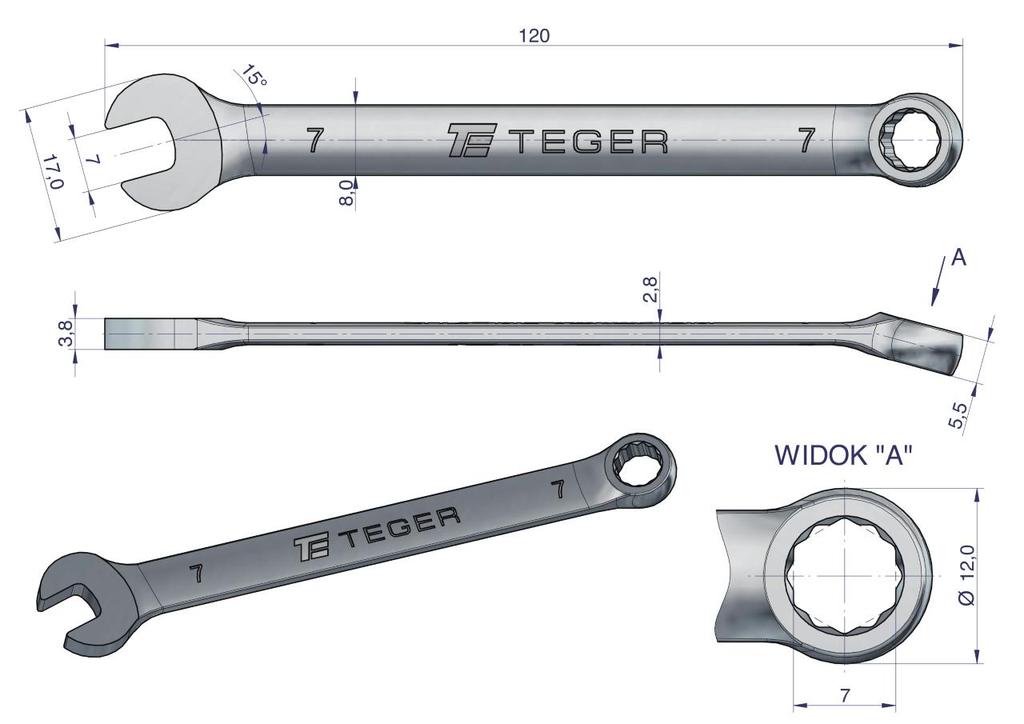 Klucz Płasko-Oczkowy 7 Mm / Teger