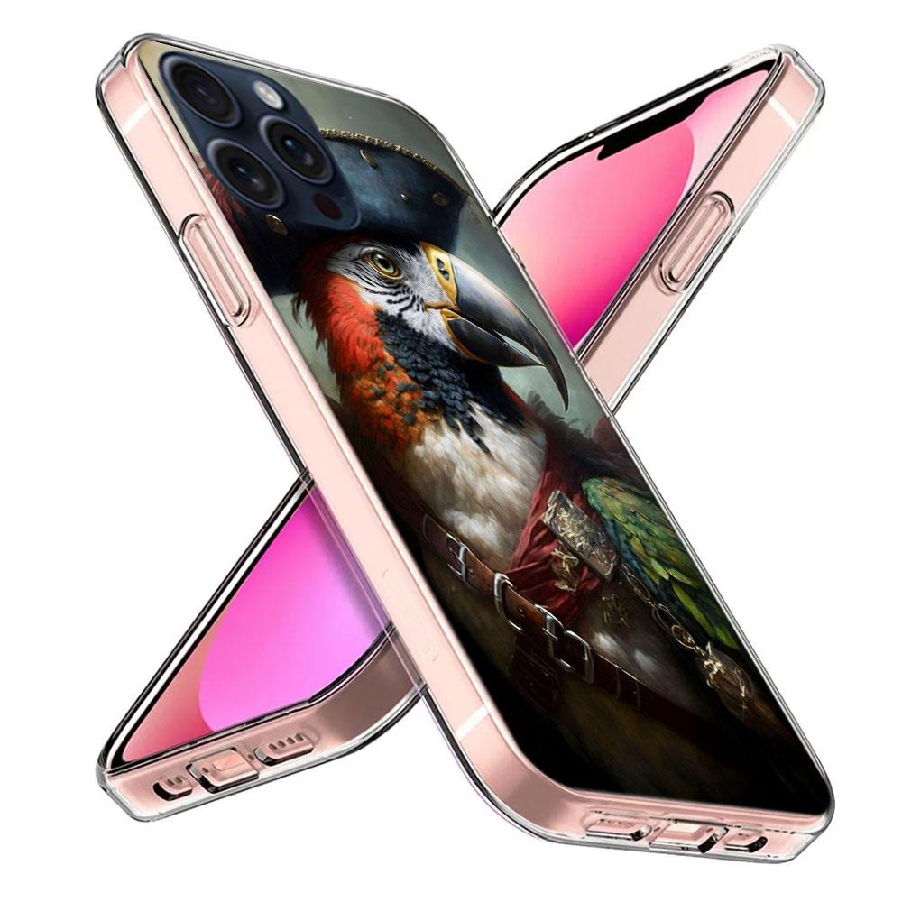 Macaw Pirate Clear Phone Case For Iphone 17 Air 16 Pro Max 15 Pro 14 Plus 17E 16E 11 13 12 Mini Cover Cases Fundas Cell TPU Capa