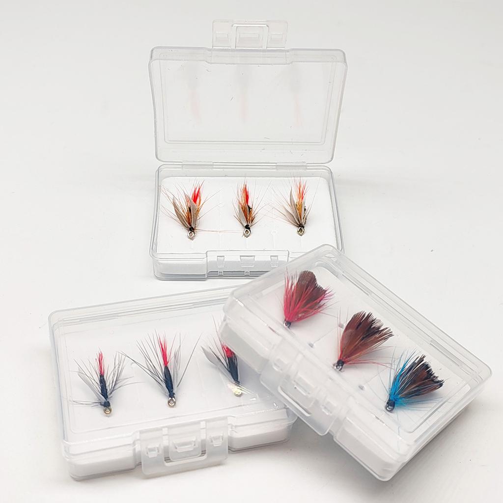 9Pcs-3 Boxs Bundle Fly Fishing Flies 3 different styles Wet Flies Bait for Flishing Trout/carp Artificial Lure Accessories (with Flies Box)