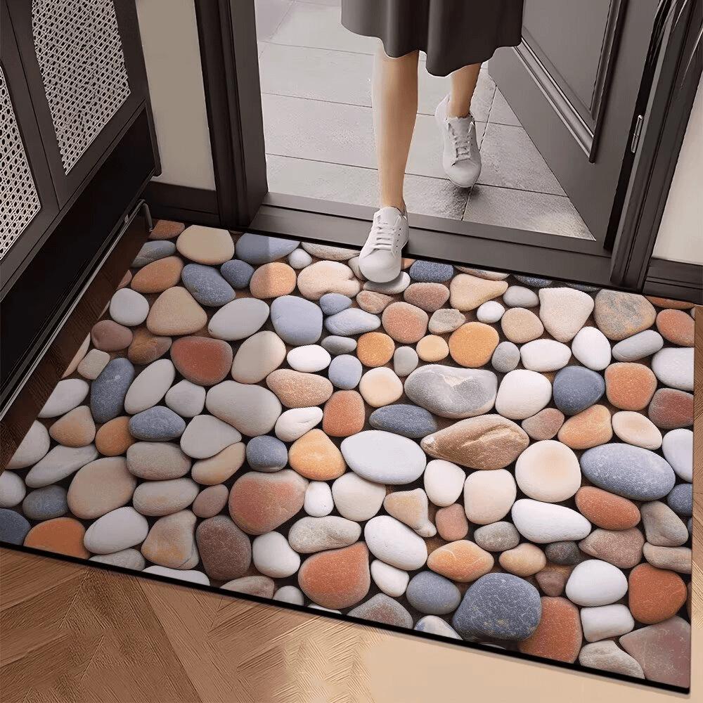 3D Pebble Floor Mat Bathroom Foot Mat Anti Slip Bathroom Floor Mat Household Floor Mat