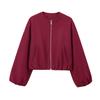 European & American Women's Soft Round Neck Bomber Jacket - New Autumn/Winter Collection