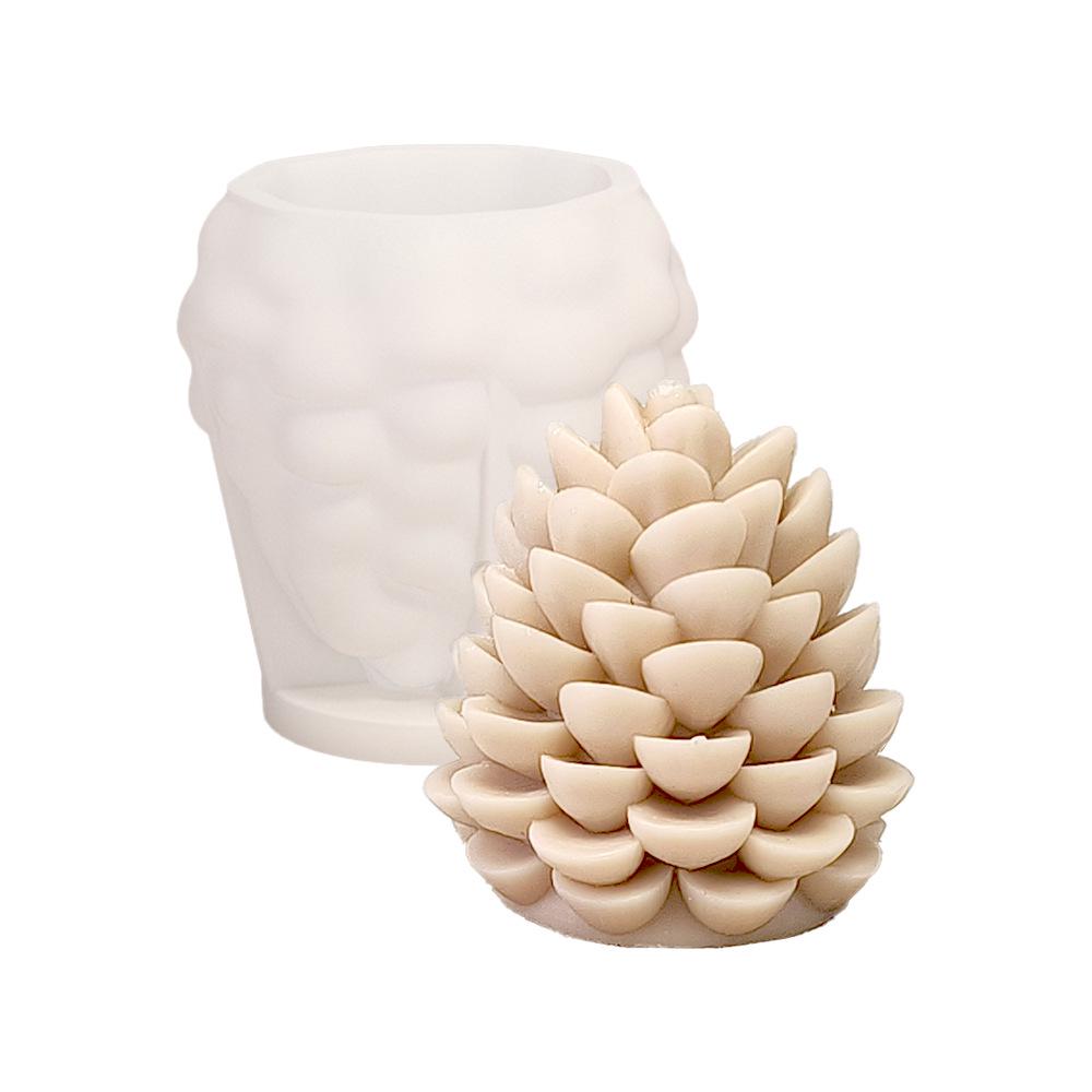 Stampo in Silicone Pigna 3D per Candele di Natale e Decorazioni da Forno