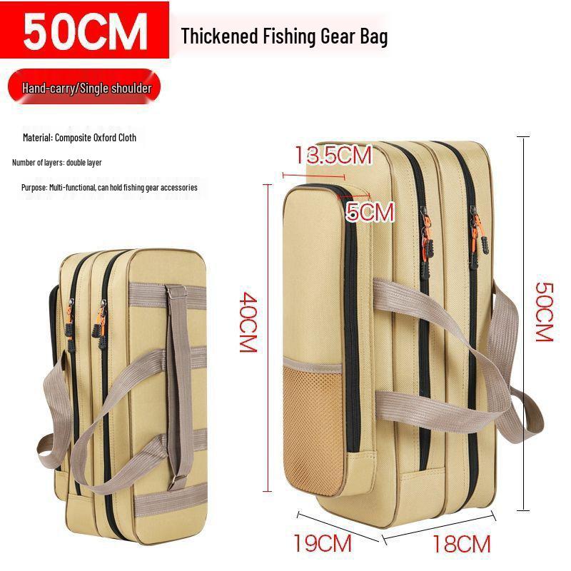 A1R Mini Multi-Layer Fishing Rod Bag - Canvas Gear Bag for Ice & Standard Fishing