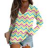Women's Long Sleeve Plunger Sleeve Easter Print Casual Top T-Shirt