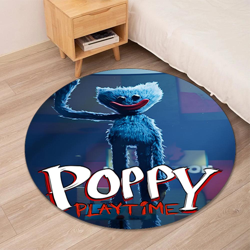 Huggy Wuggy Printed Round Rug Carpet Chair Rug Area Rug Entryway Doormats,for Office Chair Living Room Bedroom Kitchen Room.