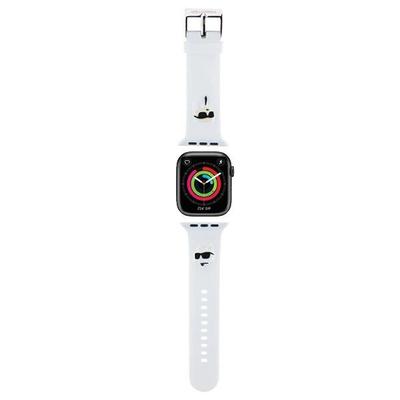 Karl Lagerfeld Klawmslkcnh Armband Applewatch 38/40/41Mm Weiß/White Strap 3D Gummi Karl&Choupette Köpfe
