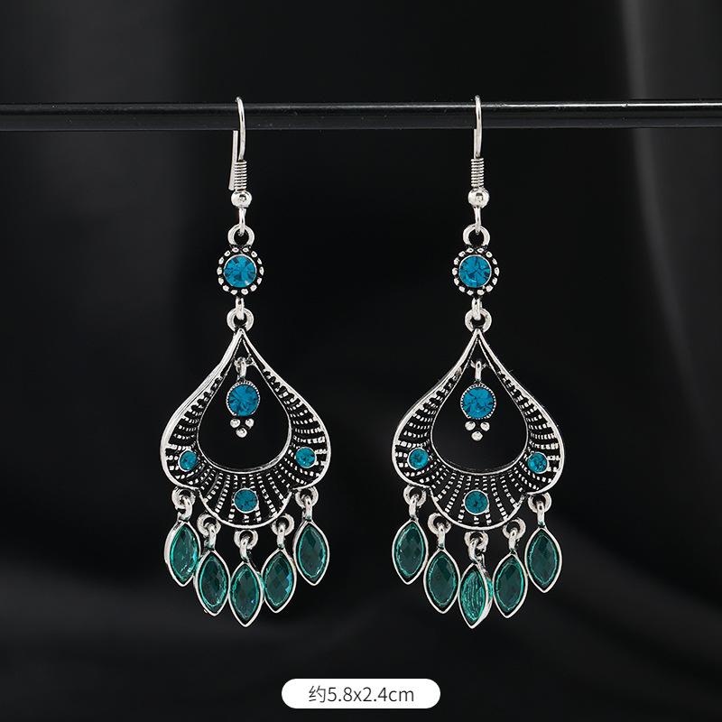 Original Design Earrings Retro Court Fringed Temperament Earrings Women's Long Crystal Ear Jewelry
