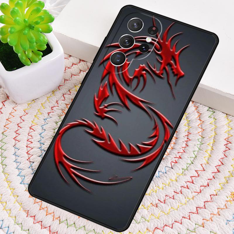 Red Dragon TPU Phone Case For Samsung Galaxy Note 10 Pro S26 S25 S24 S23 S22 Ultra Plus S21 FE S20 Shockproof Cover