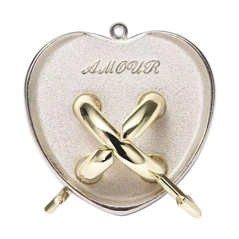 Metal Brain Teaser Puzzles Educational Toys Heart Shaped Lock IQ Challenge Mind Games Magic Trick For Kids Adults