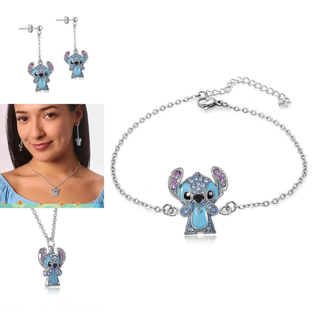 Lilo Stitch Fashion Jewelry Alloy Chain With Rhinestones For Casual Gift