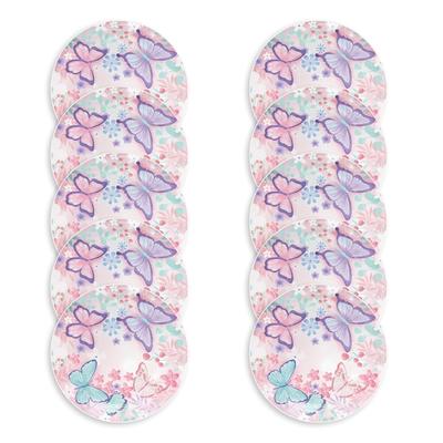 1Set Butterfly Birthday Party Decoration Set Plates Napkins Cups Flags Hanging Swirls Plates Invitation Cards Optional