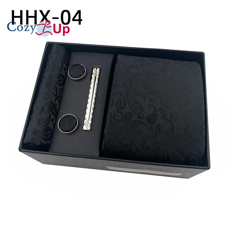 

Комплект из 5 предметов Cozy Up, мужские галстуки с узором пейсли, включая галстук, квадратный шарф, манжеты, зажим для галстука, подарочная коробка