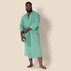 Amazon Essentials Men's Lightweight Waffle Fabric Bathrobe, Teal Blue, Sizes S-M