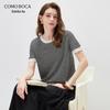 Komomoboka 2026 Spring/Summer Women's Short Sleeve Knitted T-Shirt