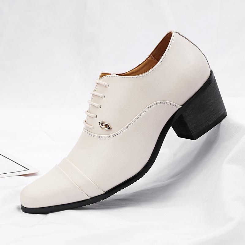 

Модные шнурованные лакированные оксфорды на платформе Cuban Elevator Shoes для мужчин, дизайнерская формальная обувь для свадебного платья, выпускного вечера 38