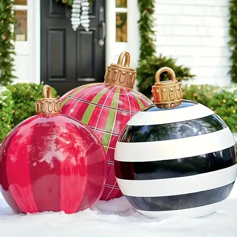 2026 Hot Sale Outdoor Christmas Inflatable Ball PVC Giant Large Balls Xmas Tree Decorations Holiday Party Yard Garden Ornament